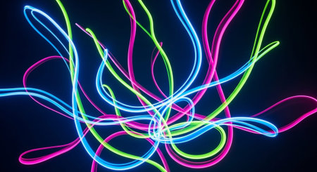 Vibrant Colorful Abstract Background with Fluid Waves and Modern Gradient Design.