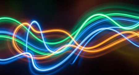 Vibrant Colorful Abstract Background with Fluid Waves and Modern Gradient Design.