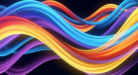 Vibrant Colorful Abstract Background with Fluid Waves and Modern Gradient Design.
