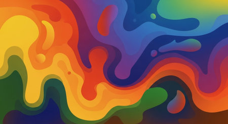 Vibrant Colorful Abstract Background with Fluid Waves and Modern Gradient Design.