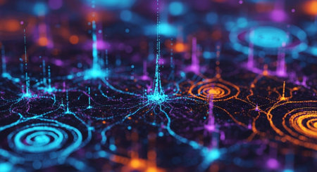 Vibrant Colorful Abstract Background with Fluid Waves and Modern Gradient Design.