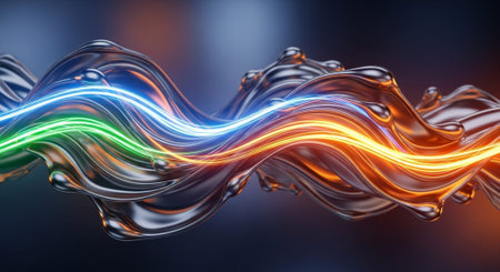 Vibrant Colorful Abstract Background with Fluid Waves and Modern Gradient Design.
