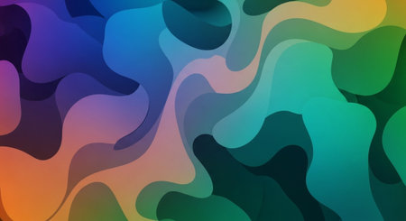 Vibrant Colorful Abstract Background with Fluid Waves and Modern Gradient Design.