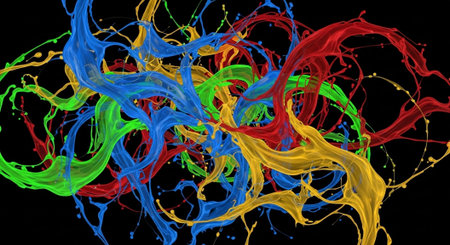 Vibrant Colorful Abstract Background with Fluid Waves and Modern Gradient Design.