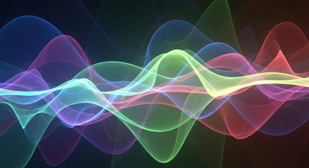 Vibrant Colorful Abstract Background with Fluid Waves and Modern Gradient Design.