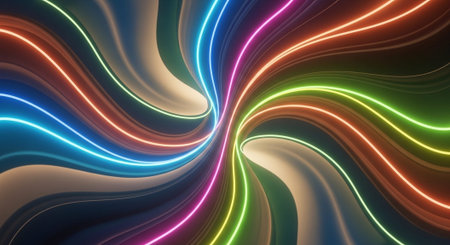 Vibrant Colorful Abstract Background with Fluid Waves and Modern Gradient Design.