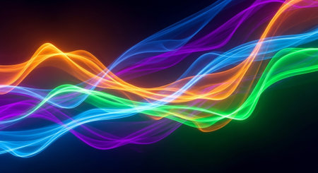 Vibrant Colorful Abstract Background with Fluid Waves and Modern Gradient Design.