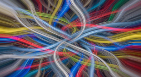 Vibrant Colorful Abstract Background with Fluid Waves and Modern Gradient Design.