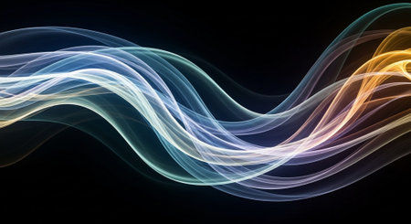 Vibrant Colorful Abstract Background with Fluid Waves and Modern Gradient Design.