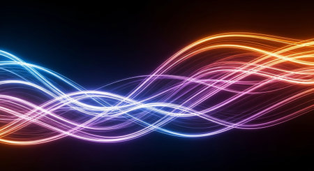 Vibrant Colorful Abstract Background with Fluid Waves and Modern Gradient Design.