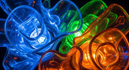 Vibrant Colorful Abstract Background with Fluid Waves and Modern Gradient Design.