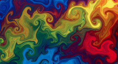 Vibrant Colorful Abstract Background with Fluid Waves and Modern Gradient Design.の写真素材