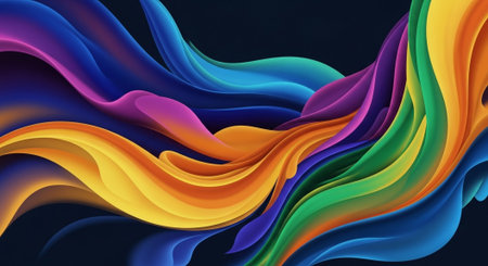 Vibrant Colorful Abstract Background with Fluid Waves and Modern Gradient Design.