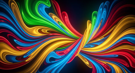 Vibrant Colorful Abstract Background with Fluid Waves and Modern Gradient Design.
