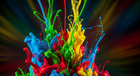 Vibrant Colorful Abstract Background with Fluid Waves and Modern Gradient Design.の写真素材