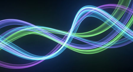Vibrant Colorful Abstract Background with Fluid Waves and Modern Gradient Design.