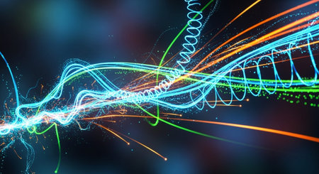 Vibrant Colorful Abstract Background with Fluid Waves and Modern Gradient Design.