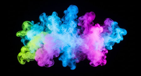 Vibrant Colorful Abstract Background with Fluid Waves and Modern Gradient Design.の写真素材