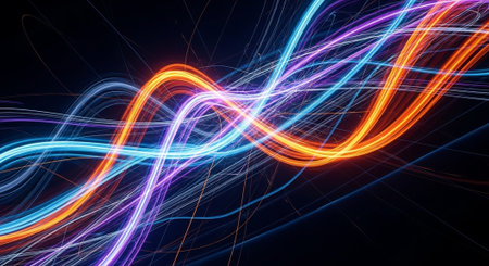 Vibrant Colorful Abstract Background with Fluid Waves and Modern Gradient Design.