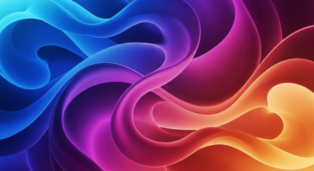 Vibrant Colorful Abstract Background with Fluid Waves and Modern Gradient Design.