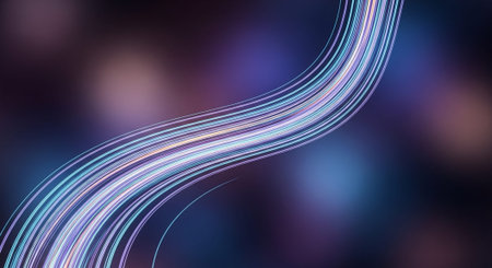 Vibrant Colorful Abstract Background with Fluid Waves and Modern Gradient Design.の写真素材