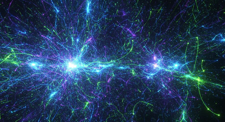 Vibrant Colorful Abstract Background with Fluid Waves and Modern Gradient Design.の写真素材