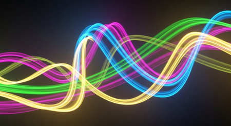 Vibrant Colorful Abstract Background with Fluid Waves and Modern Gradient Design.