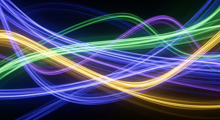 Vibrant Colorful Abstract Background with Fluid Waves and Modern Gradient Design.