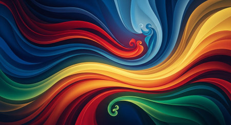 Vibrant Colorful Abstract Background with Fluid Waves and Modern Gradient Design.