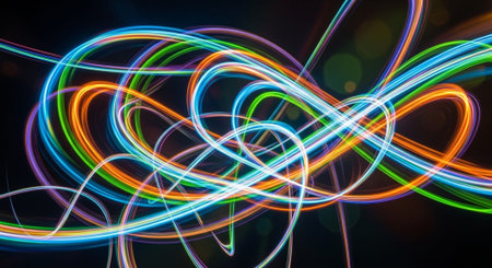 Vibrant Colorful Abstract Background with Fluid Waves and Modern Gradient Design.