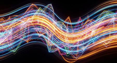 Vibrant Colorful Abstract Background with Fluid Waves and Modern Gradient Design.