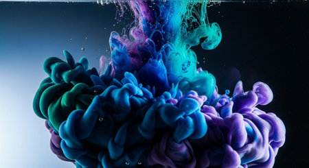 Vibrant Colorful Abstract Background with Fluid Waves and Modern Gradient Design.の写真素材