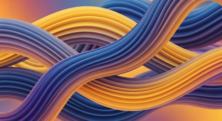 Vibrant Colorful Abstract Background with Fluid Waves and Modern Gradient Design.の写真素材