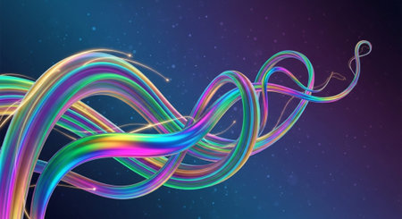 Vibrant Colorful Abstract Background with Fluid Waves and Modern Gradient Design.