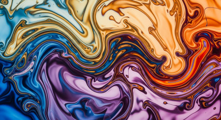 Vibrant Colorful Abstract Background with Fluid Waves and Modern Gradient Design.の写真素材