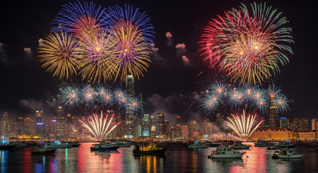 Event Night Festival with Fireworks, Lights, and Celebrations
.