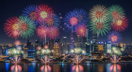 Event Night Festival with Fireworks, Lights, and Celebrations
.