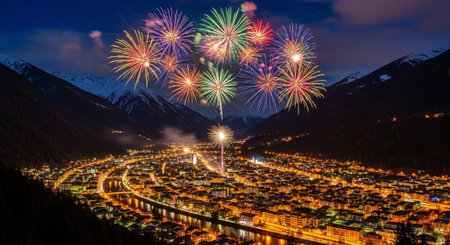 Event Night Festival with Fireworks, Lights, and Celebrations
.