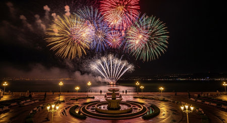 Event Night Festival with Fireworks, Lights, and Celebrations
.