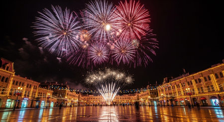 Event Night Festival with Fireworks, Lights, and Celebrations
.