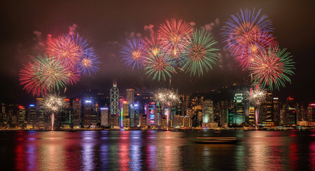 Event Night Festival with Fireworks, Lights, and Celebrations
.
