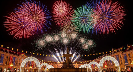 Event Night Festival with Fireworks, Lights, and Celebrations
.
