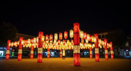 Event Night Festival with Fireworks, Lights, and Celebrations
.