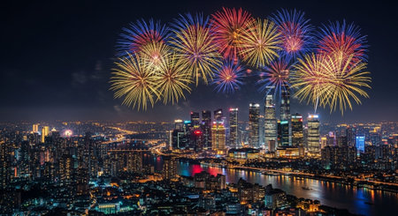 Event Night Festival with Fireworks, Lights, and Celebrations
.