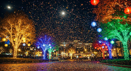 Event Night Festival with Fireworks, Lights, and Celebrations
.