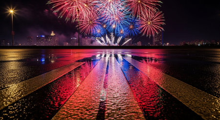 Event Night Festival with Fireworks, Lights, and Celebrations
.