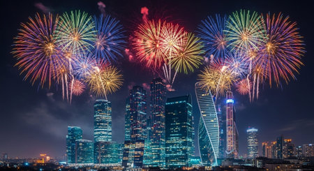Event Night Festival with Fireworks, Lights, and Celebrations
.