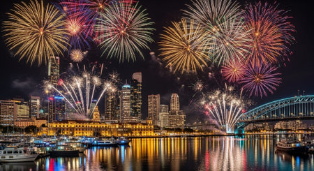 Event Night Festival with Fireworks, Lights, and Celebrations
.