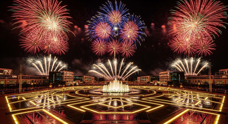 Event Night Festival with Fireworks, Lights, and Celebrations
.