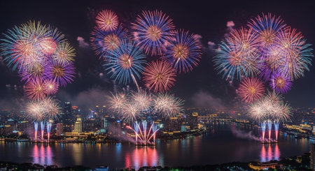 Event Night Festival with Fireworks, Lights, and Celebrations
.